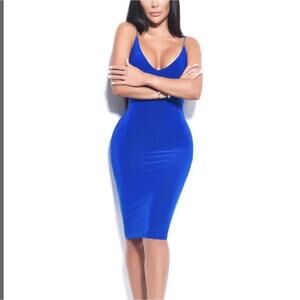 Rebecca Stella Black Bodycon Dress Spaghetti Strap Size S - New